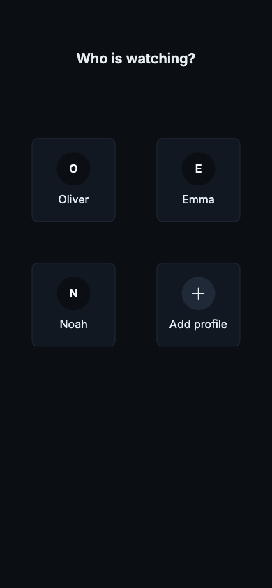 Who's watching profile selection