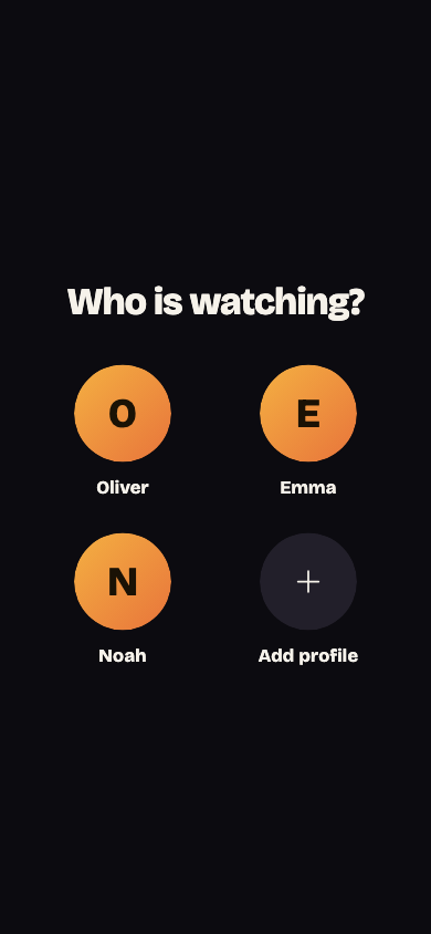 Who's watching profile selection
